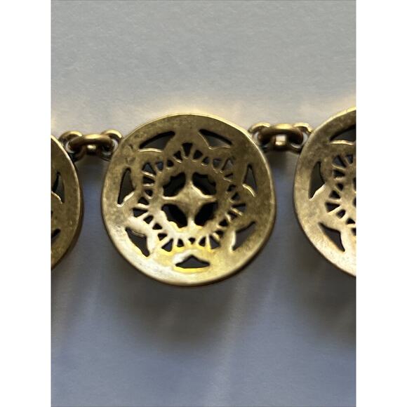 J. Crew Gold Tone Medallion Statement Necklace - Picture 6 of 6